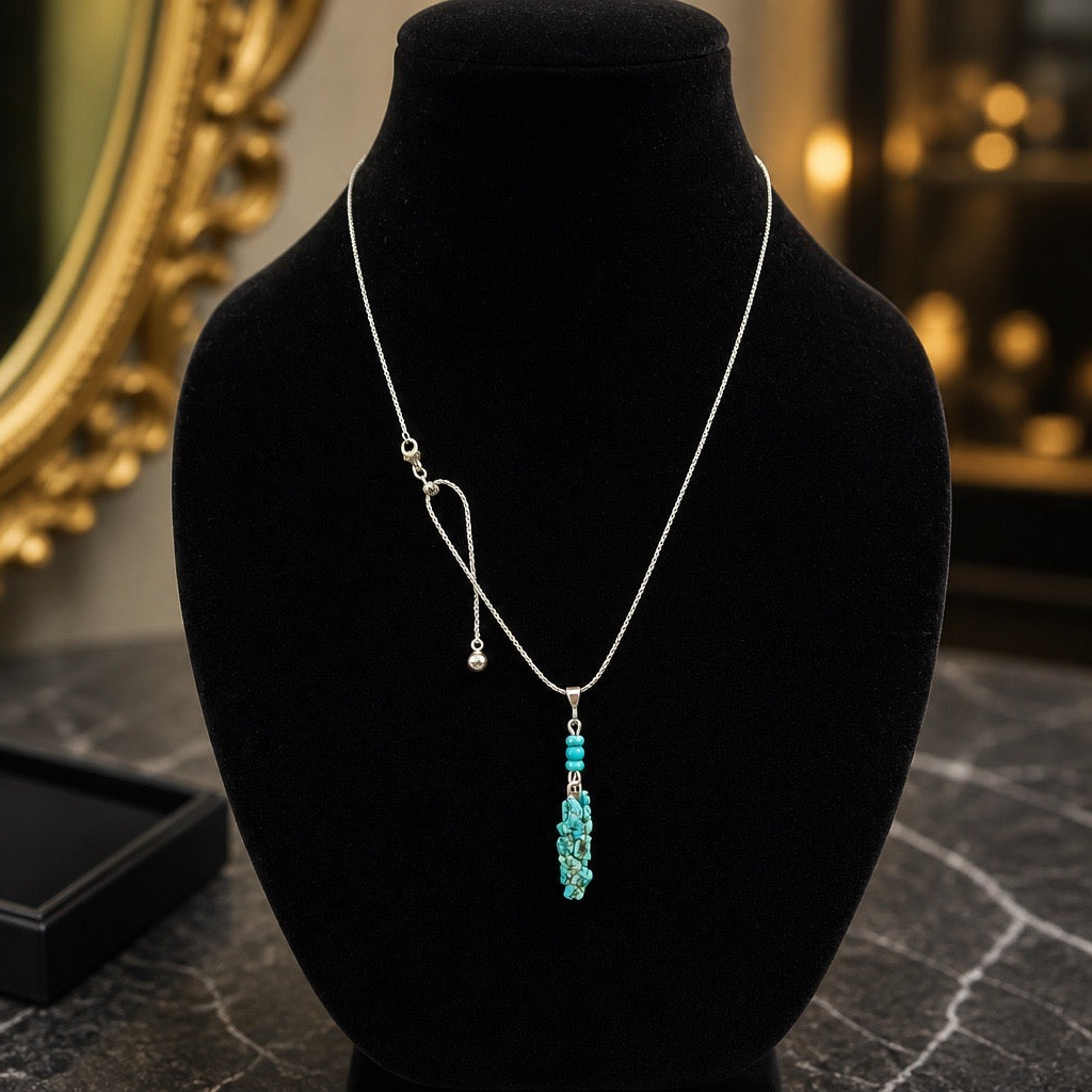 Turquoise Caddisfly Cases Pendant