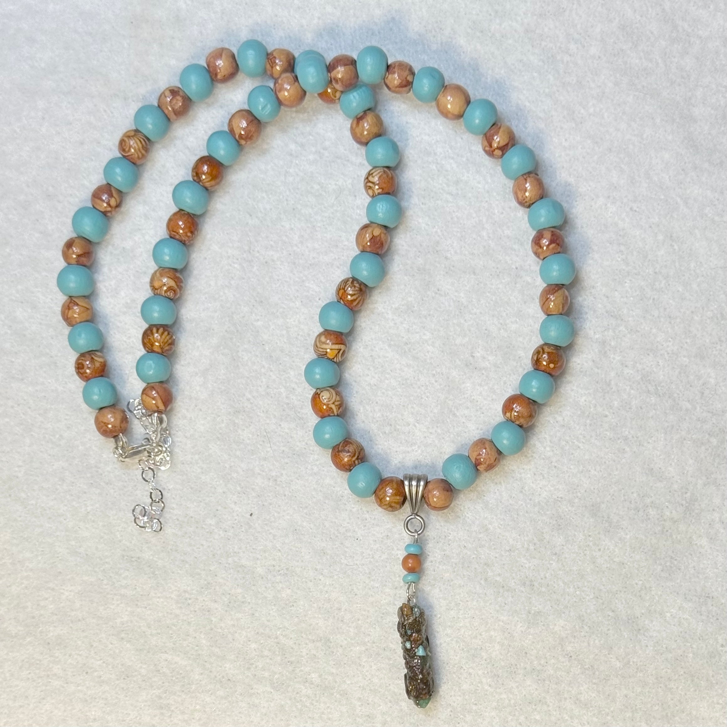 Natural Caddisfly case necklace beaded
