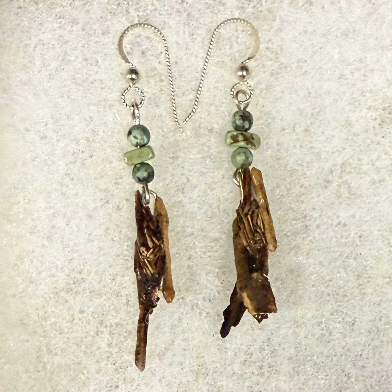 Natural Stick Caddisfly Earrings