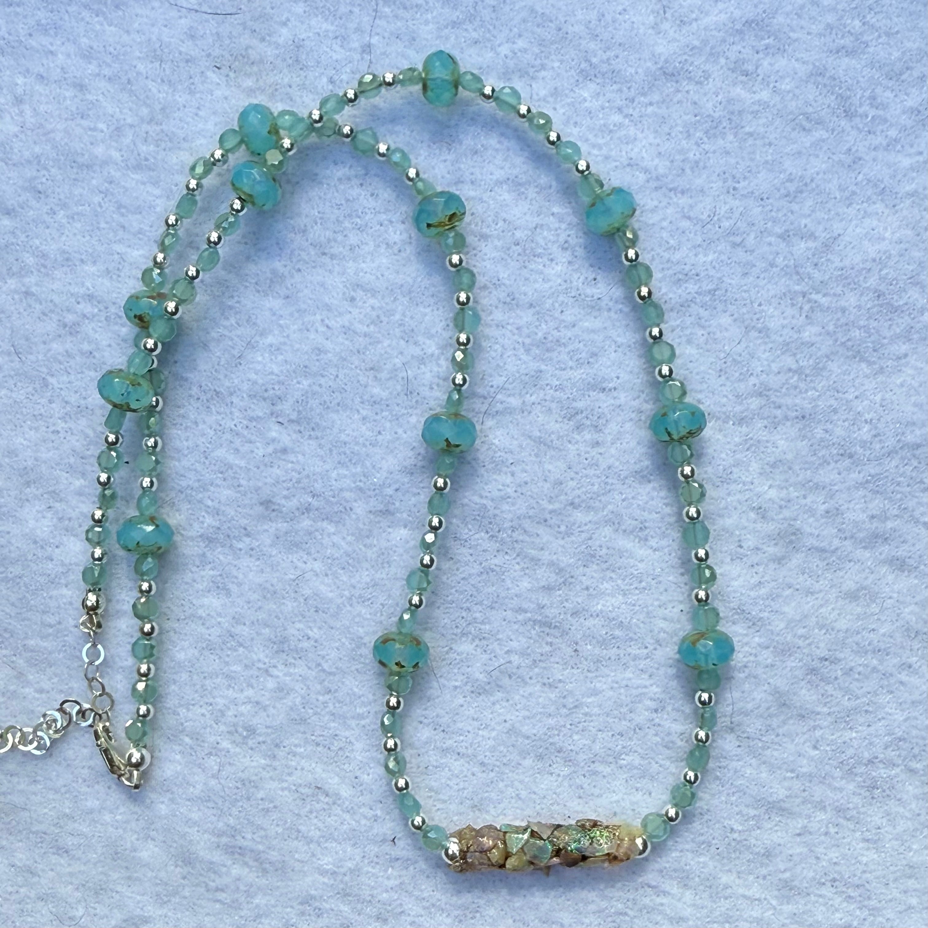 Opal Caddisfly Case Necklace