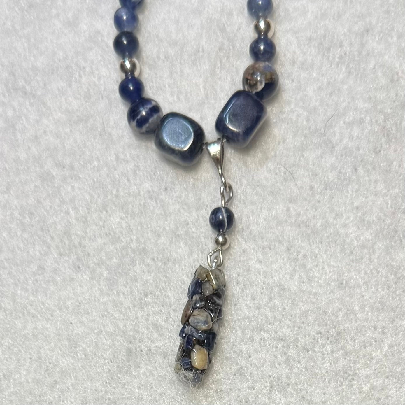 Sodalite Caddisfly Case Necklace