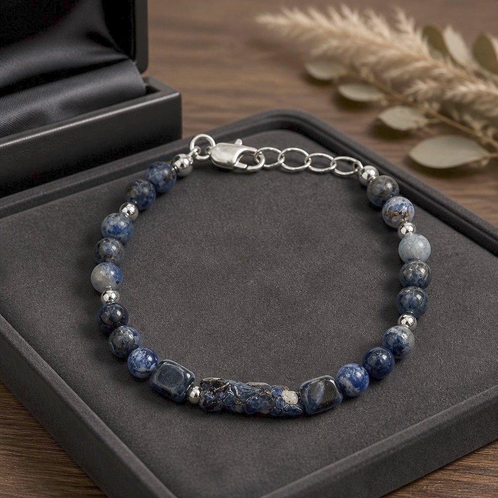 Sodalite Caddisfly Case Bracelet