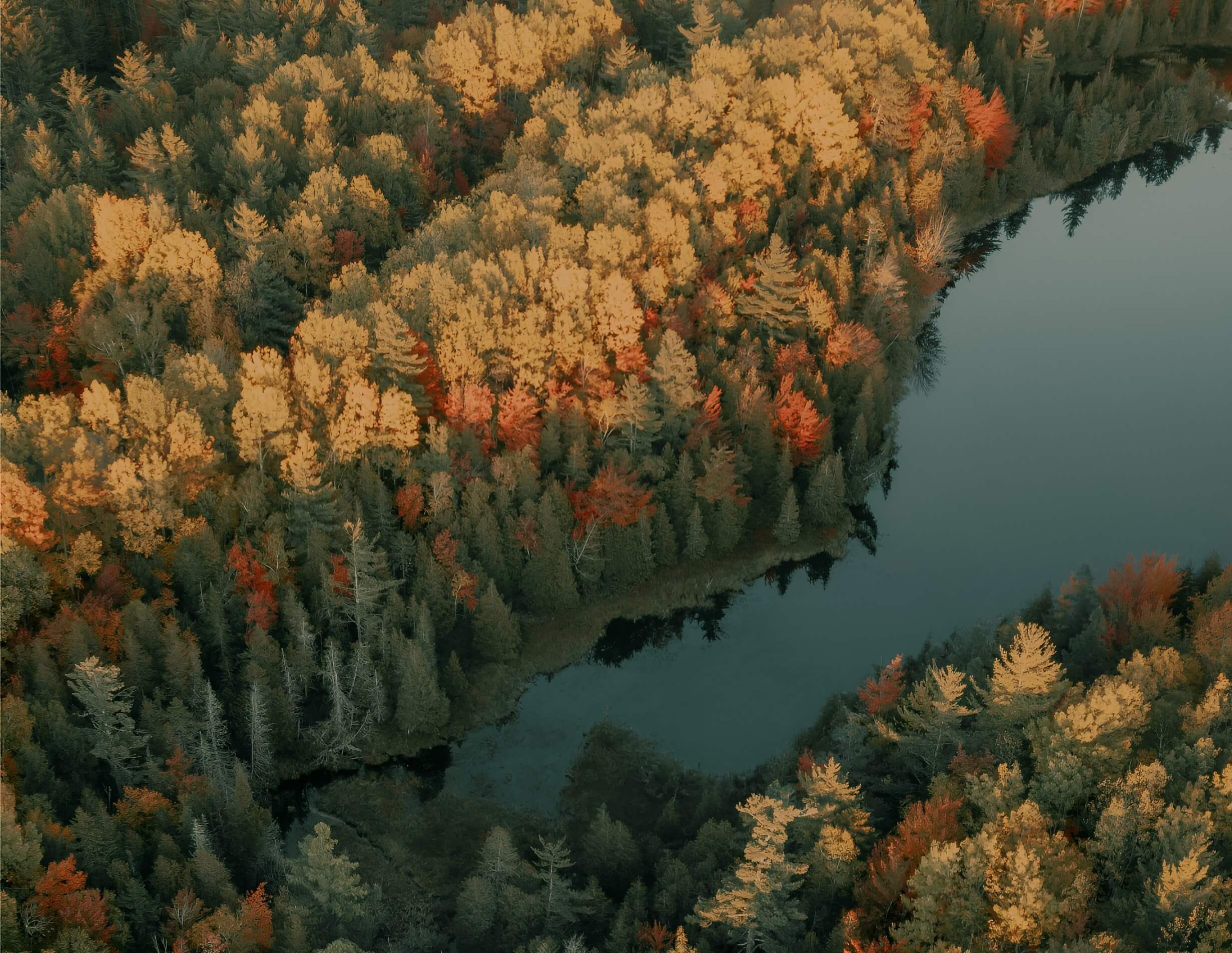A beautiful photograph of Maine rivers in the autumn.